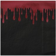 serviette rouge noir halloween